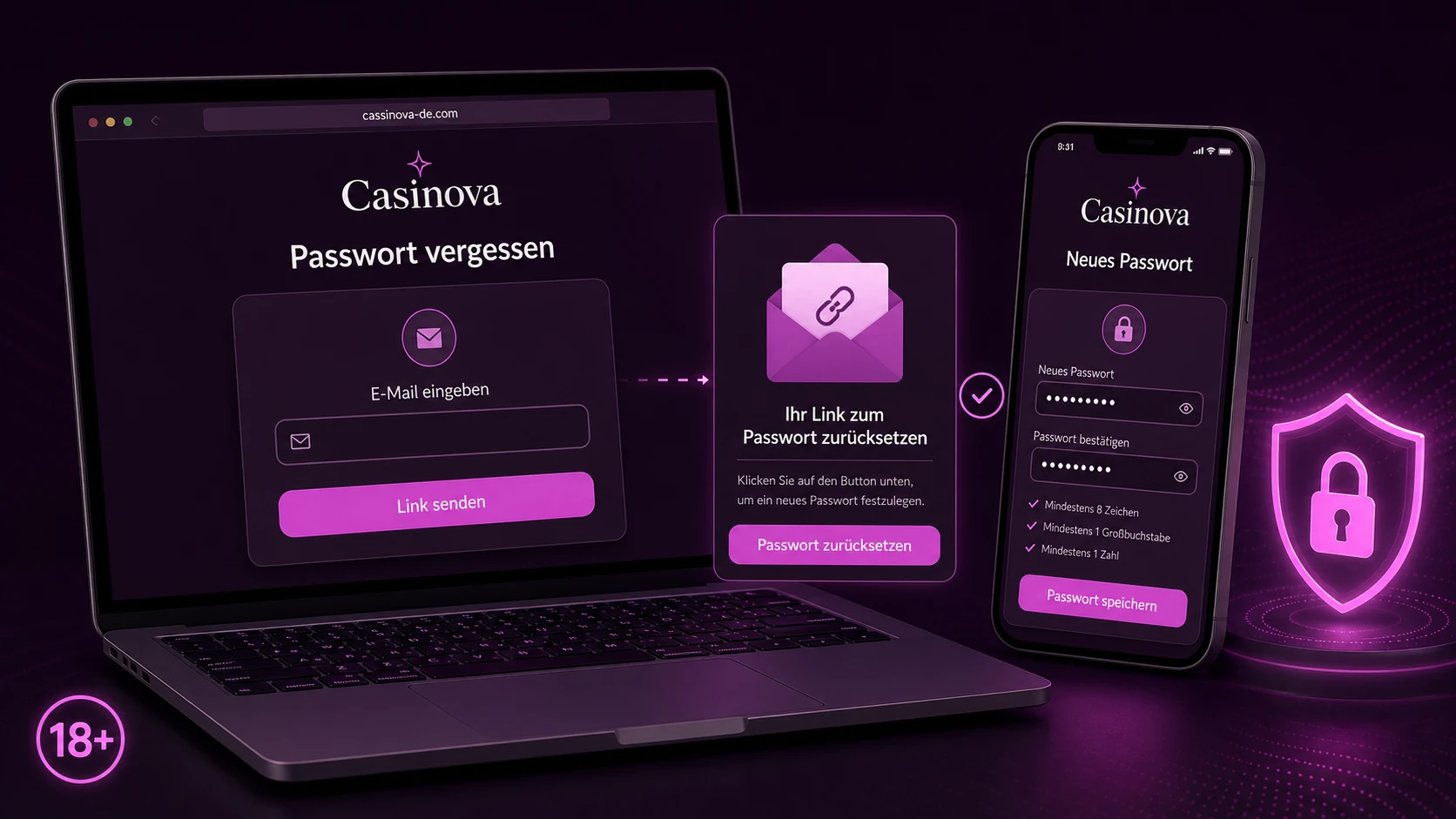 Casinova Passwort vergessen – Was tun?