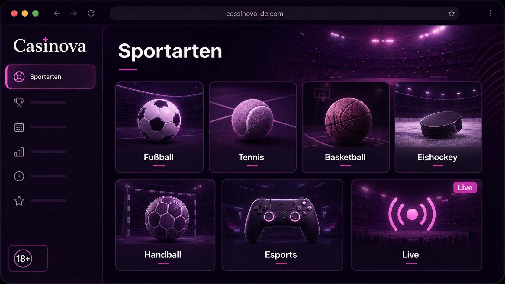 Welche Sportarten sind verfügbar?