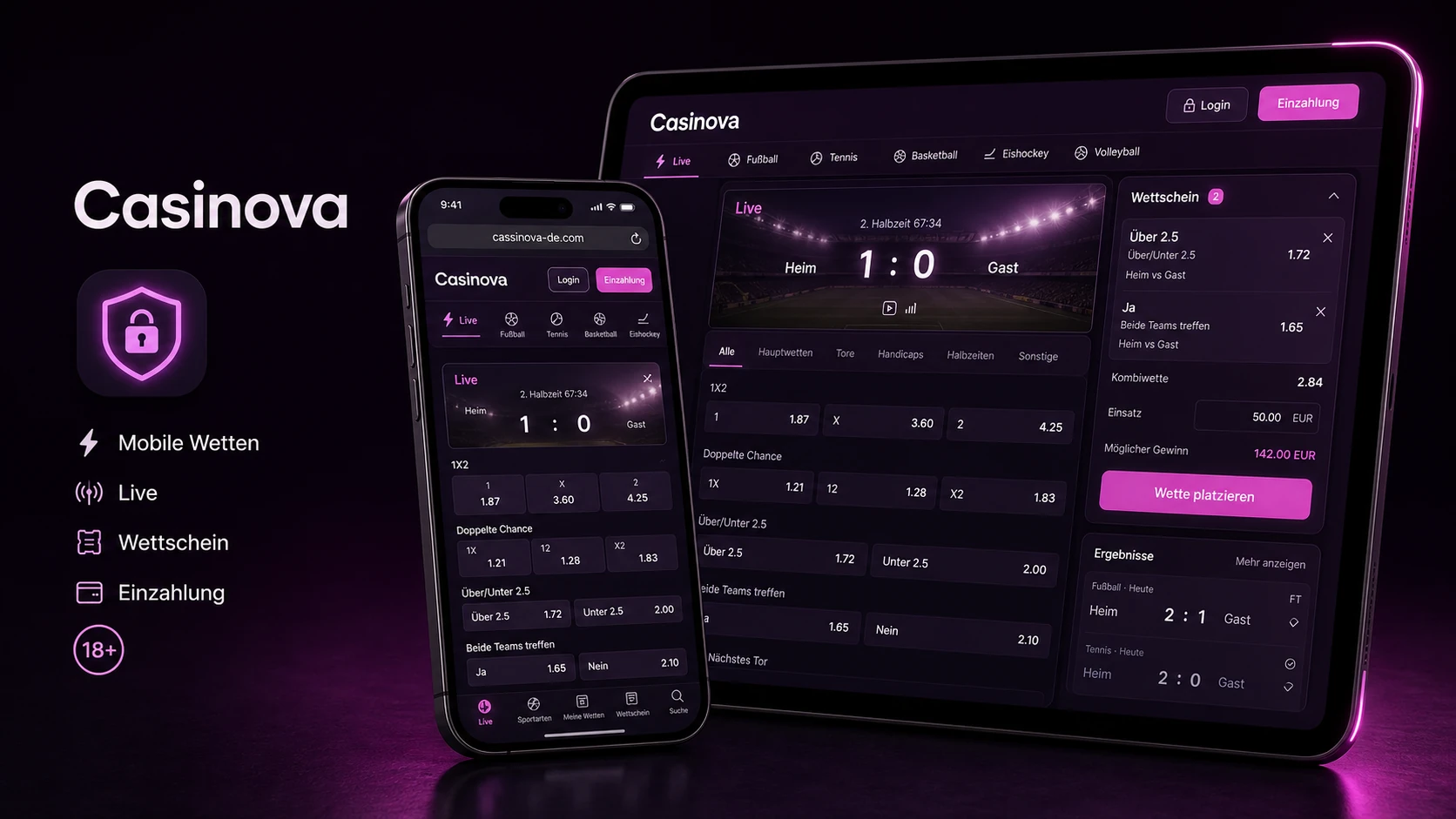 Mobile Sportwetten mit der Casinova App